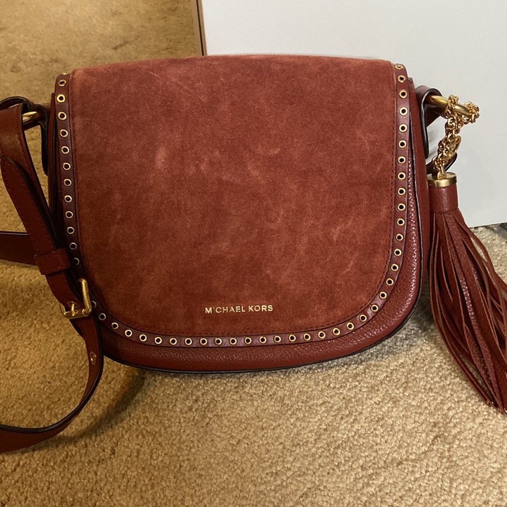 Michael Kors suede cross body bag